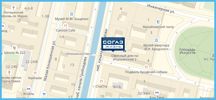 Карта офиса в г. Санкт-Петербург 